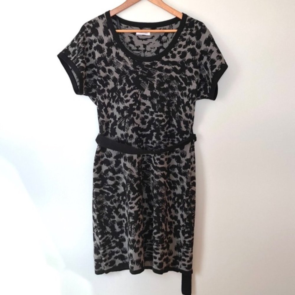 Calvin Klein Leopard Animal Print Knit Dress